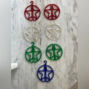 Vintage Lucite Holiday Star Ornaments